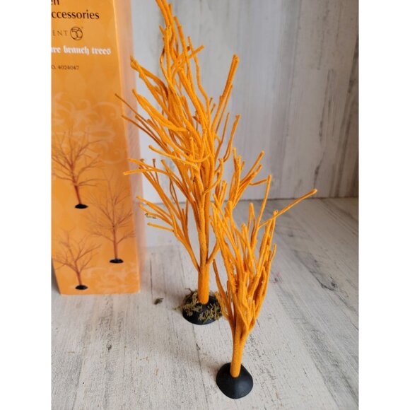 Dept 56 4024047 Halloween orange bare branch tree Village accessory set - Picture 7 of 8